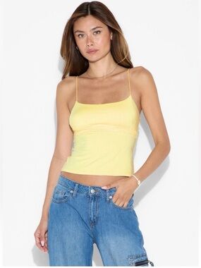 Wild Fable Lace Trim Tank Top/ Cami - Buttery soft-Size XL -Light Yellow